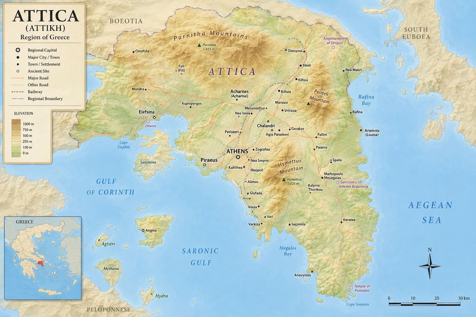 Attica is a premier administrative region of Greece